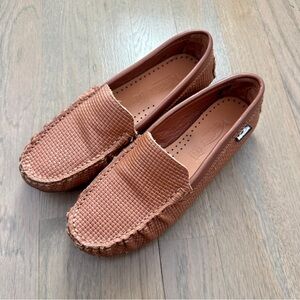 Venettini leather boys brown cognac color loafers dress shoes size 34 (US 2.5)